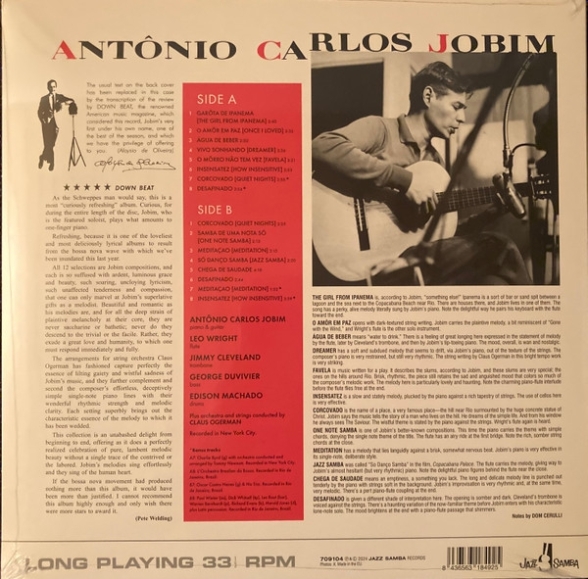 Antonio Carlos Jobim: The Girl From Ipanema + 4 Bonus Tracks (Limited Edition) - Plak Foto #2