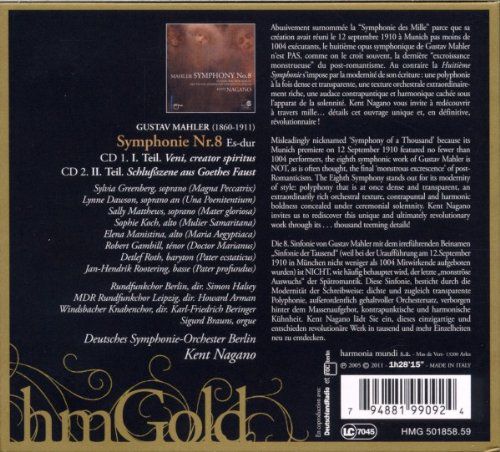 Deutsches Symphonie-Orchester Berlin, Kent Nagano: Mahler: Symphony N°8 - CD Foto #2