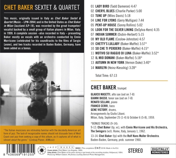 Chet Baker: Sextet & Quartet + 6 Bonus Tracks! - CD Foto #2