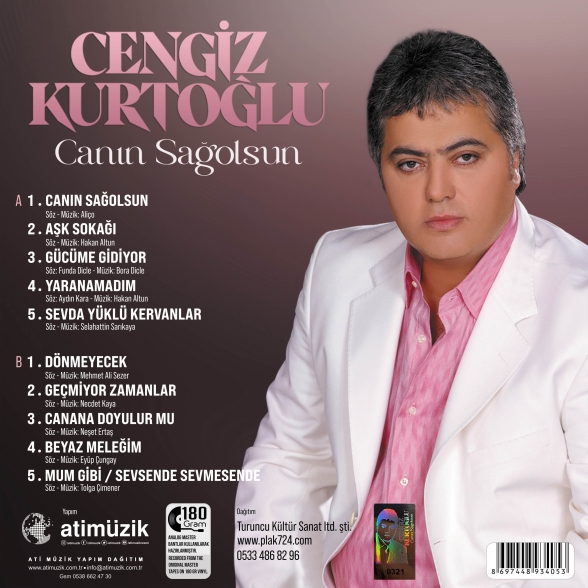Cengiz Kurtoğlu: Canın Sağolsun - Mum Gibi (Renkli Plak) - Plak Foto #2