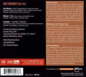 Carolyn Sampson, Jan Kobow, Maxim Mikhailov, RIAS Kammerchor: Stravinsky: Les Noces - SACD Foto #2