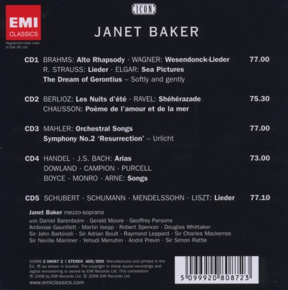 Janet Baker - The Beloved Mezzo - CD Foto #2