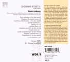 Cantus Cölln: Rovetta: Vespro solenne - CD Foto #2