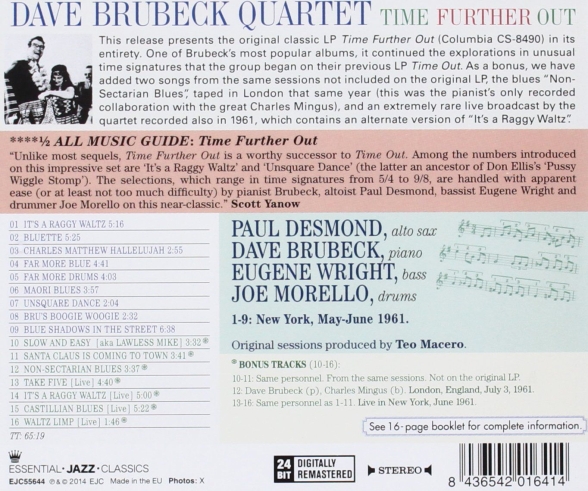 Dave Brubeck: Time Further Out + 6 Bonus Tracks - CD Foto #2