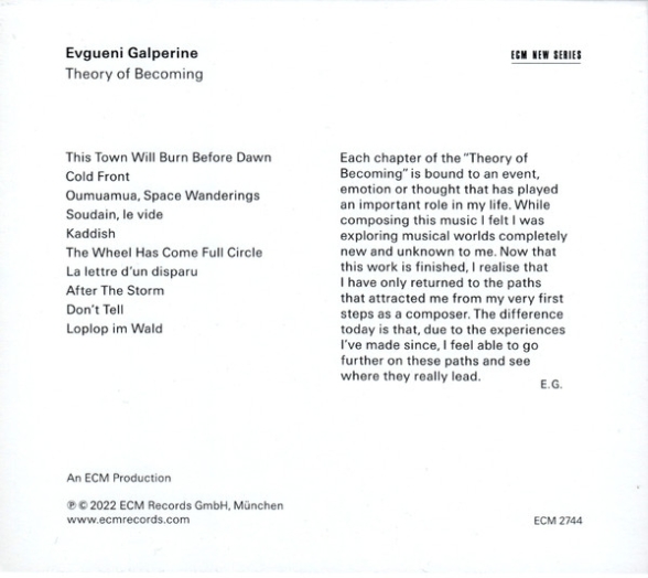 Evgueni Galperine: The Theory of Becoming - CD Foto #2