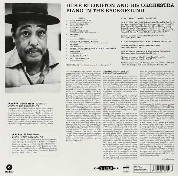 Duke Ellington, Duke Ellington Orchestra: Piano in The Background - Plak Foto #2
