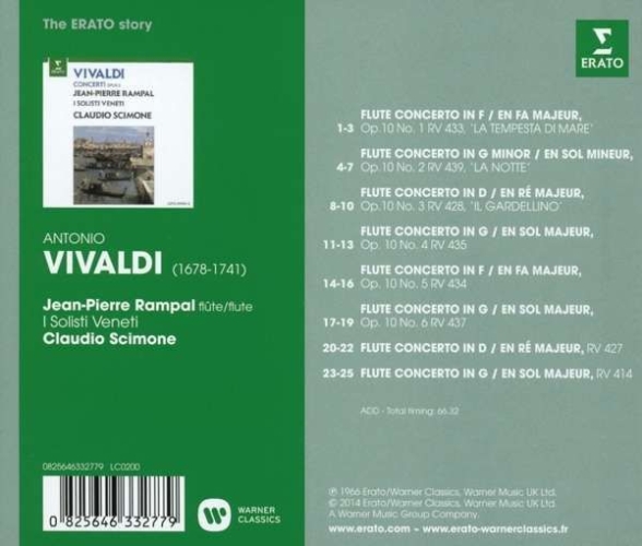 Jean-Pierre Rampal, I Solisti Veneti, Claudio Scimone: Vivaldi: Flute Concertos - CD Foto #2