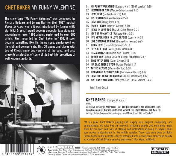Chet Baker: My Funny Valentine (20 Tracks) (Photographs By William Claxton) - CD Foto #2