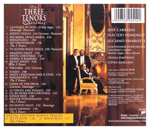 José Carreras, Plácido Domingo, Luciano Pavarotti: Three Tenors Christmas - CD Foto #2