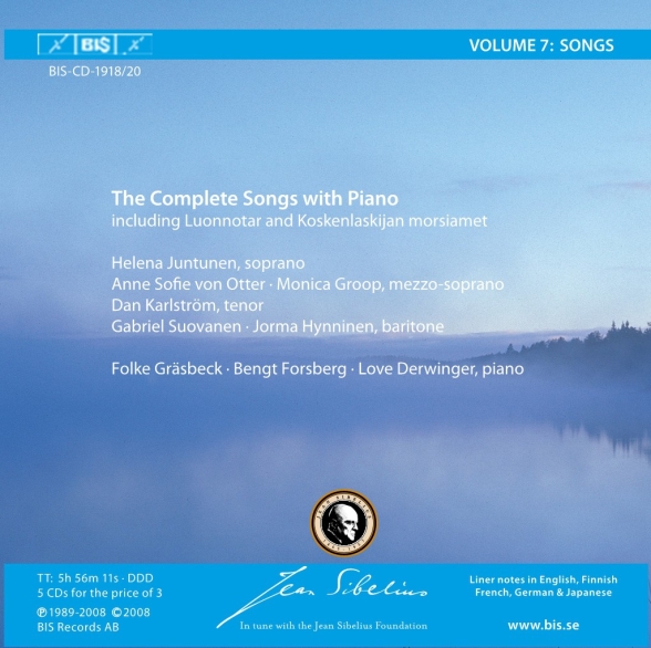 Anne Sofie von Otter, Monica Groop, Love Derwinger, Helena Juntunen, Gabriel Suovanen, Bengt Forsberg: Sibelius Edition, Vol. 7 - Solo songs - CD Foto #2
