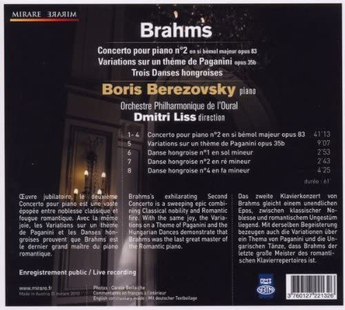 Boris Berezovsky: Brahms: Piano Concerto No.2, Variations on a Theme of Paganini - CD Foto #2