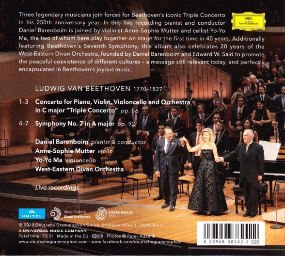 Anne-Sophie Mutter, Yo-Yo Ma, Daniel Barenboim: Beethoven: Triple Concerto,  Symphony No. 7 - CD Foto #2