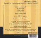 Wanda Landowska: J.S. Bach: Le Temple De La Musique Ancienne - CD Foto #2