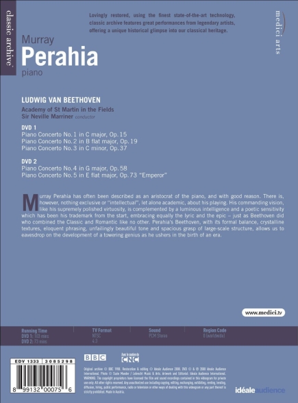 Murray Perahia: Beethoven: Piano Concertos Nos. 1-5 (complete) - DVD Foto #2