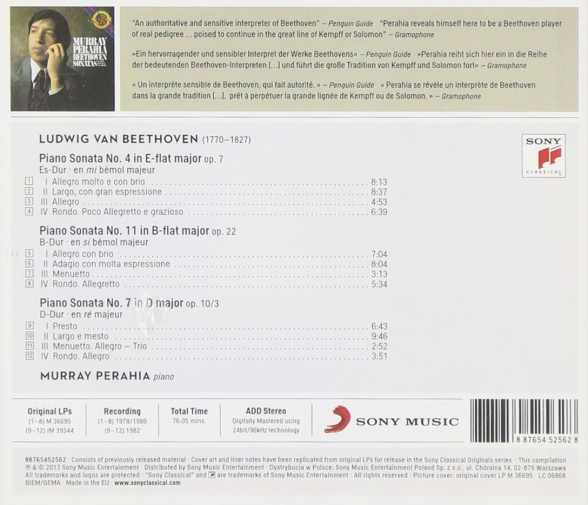 Murray Perahia: Beethoven: Sonatas - CD Foto #2