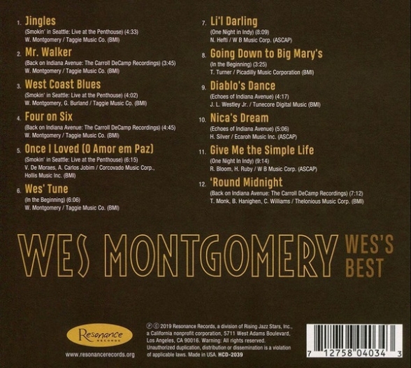 Wes Montgomery: Wes’s Best: The Best Of Wes Montgomery On Resonance - CD Foto #2