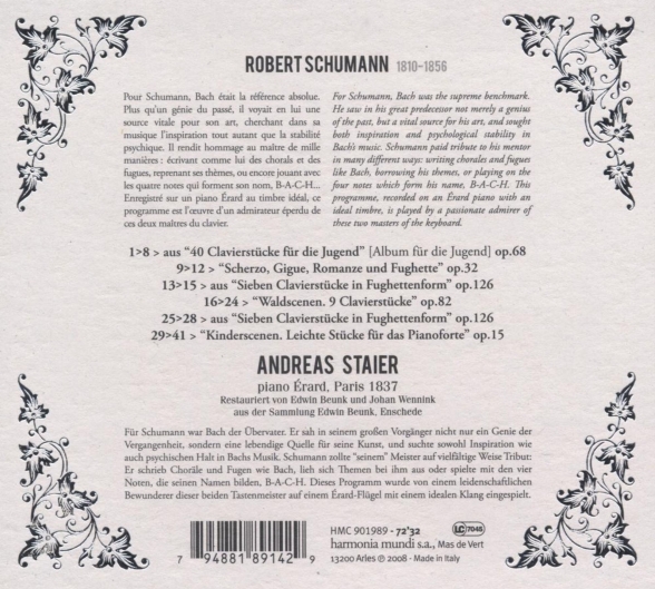 Andreas Staier: Schumann: Hommage a Bach - CD Foto #2