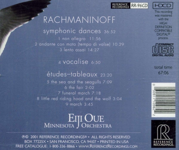 Eiji Oue, Minnesota Orchestra: Rachmaninoff: Symphonic Dances, Études-tableaux, Vocalise - CD & HDCD Foto #2