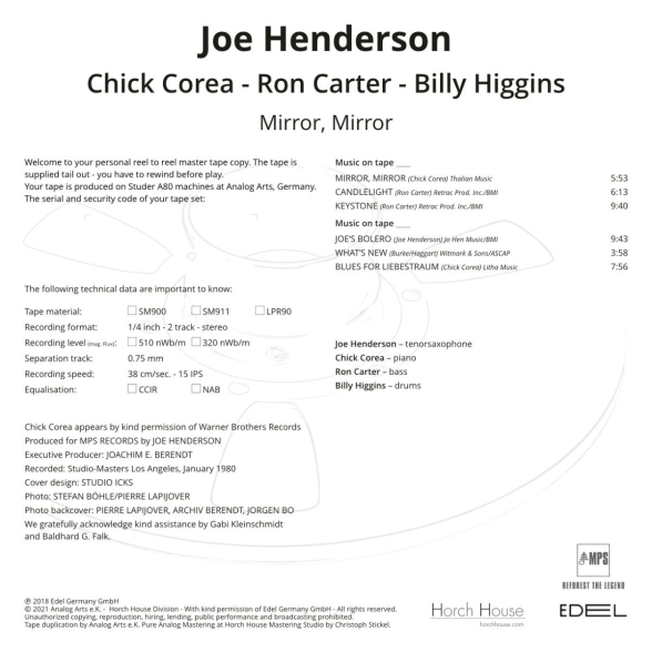 Joe Henderson: Mirror, Mirror - Makara Bant Foto #4
