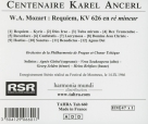 Karel Ancerl: Mozart: Requiem - CD Foto #2