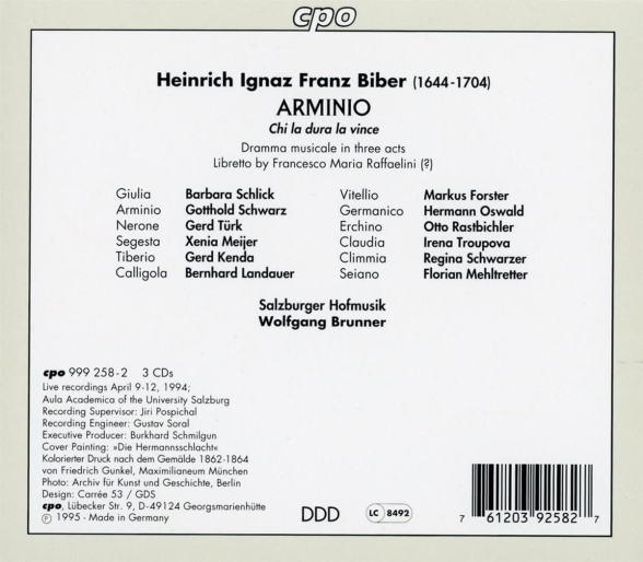 Biber: Arminio - CD Foto #2