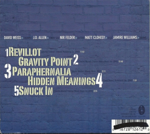 David Weiss: Snuck Out - CD Foto #2