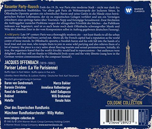 Anneliese Rothenberger, Marco Bakker, Adolf Dallapozza, Willi Brokmeier, Münchner Rundfunkorchester, Willy Mattes: Offenbach: Pariser Leben - CD Foto #2