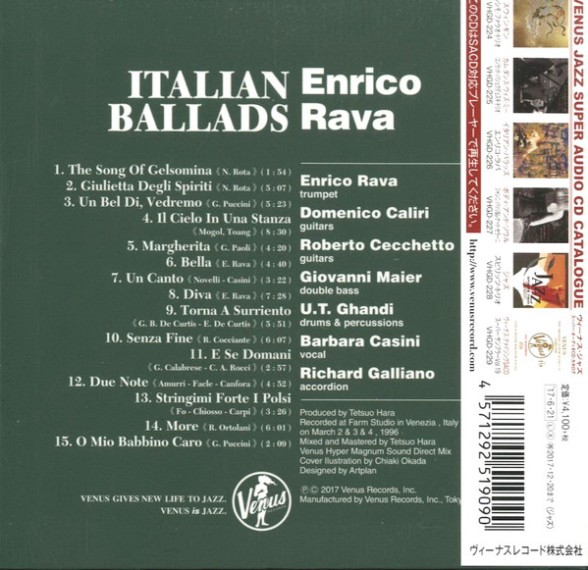 Enrico Rava: Italian Ballads (Digibook Hardcover) - SACD (Single Layer) Foto #2