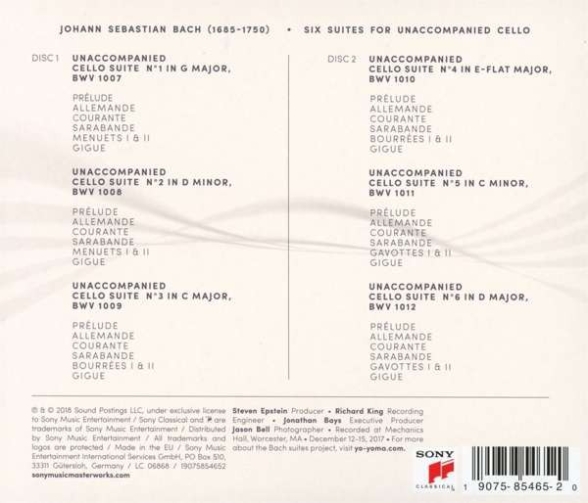 Yo-Yo Ma: Six Evolutions - Bach: Cello Suites - CD Foto #2