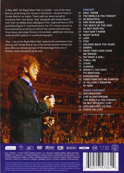 Simply Red: Stay - Live At The Royal Albert Hall - DVD Foto #2