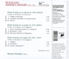 Murray Perahia: Mozart: Sonatas for Piano K.310,331 & 533/494 - CD Foto #2