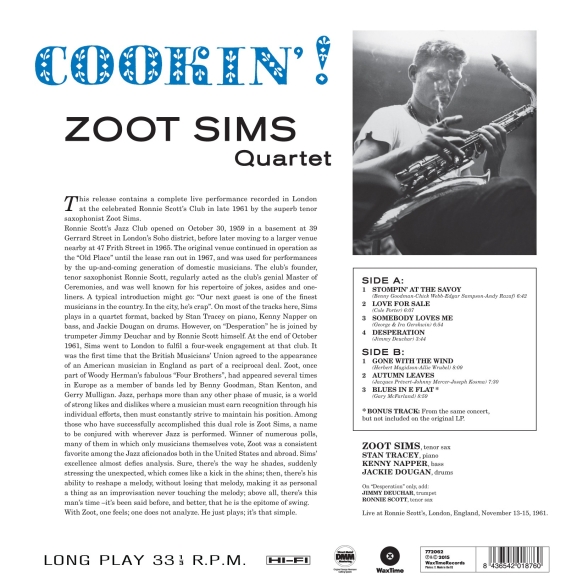 Zoot Sims: Cookin' - Plak Foto #2