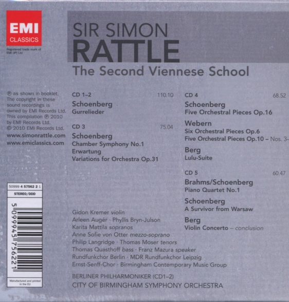 Simon Rattle -  The Second Viennese School - CD Foto #2