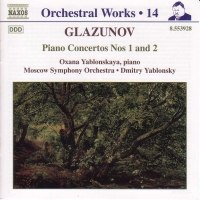 Dmitry Yablonsky: Glazunov, A.K.: Orchestral Works, Vol. 14 - Piano Concertos Nos. 1 and 2 - CD