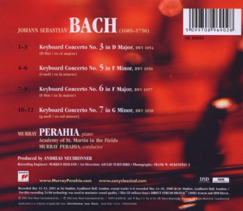 Murray Perahia: Bach: Keyboard Concertos - CD Foto #2