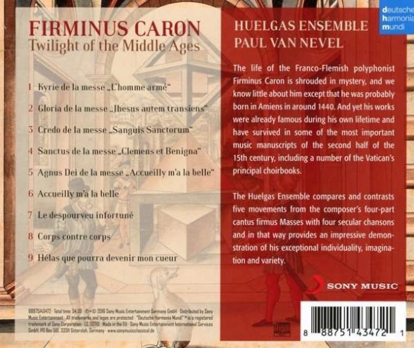 Paul van Nevel, Huelgas Ensemble: Caron: Twilight of the Middle Ages - CD Foto #2