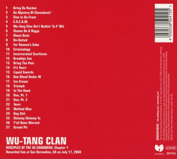 Wu-Tang Clan: Disciples Of The 36 Chambers: Chapter 1 (Live) - CD Foto #2