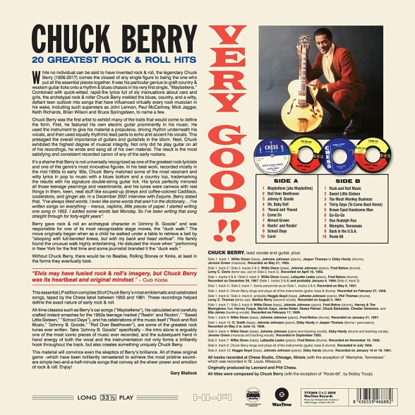 Chuck Berry: Very Good!! - 20 Greatest Rock & Roll Hits! - Plak Foto #2