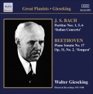 Walter Gieseking: Bach, J.S.: Partitas Nos. 1, 5, 6 / Italian Concerto / Beethoven, L. Van: Piano Sonata No. 17, "Tempest" (Gieseking) (1934-1940) - CD Foto #1