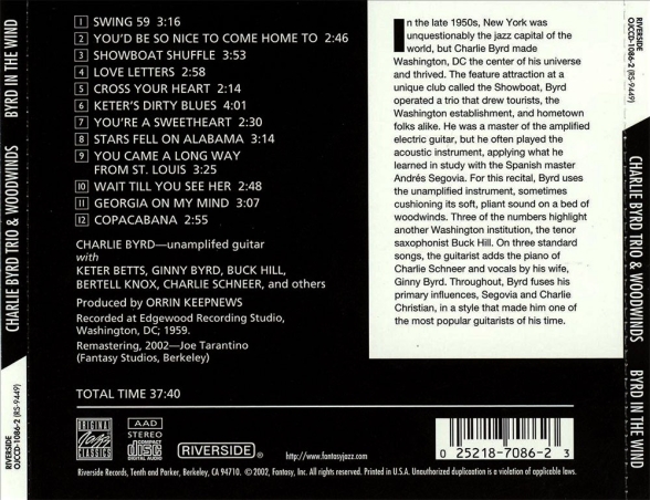 Charlie Byrd Trio: Byrd In The Wind - CD Foto #2