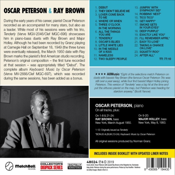 Oscar Peterson, Ray Brown: Tenderly + Keyboard: Music By Oscar Peterson - CD Foto #2