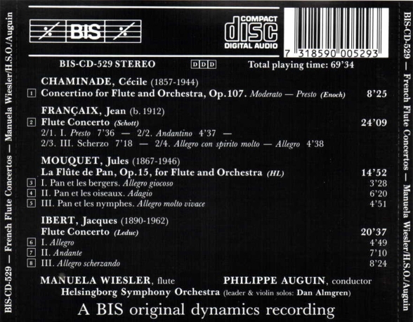 Manuela Wiesler, Helsingborg Symphony Orchestra, Philippe Auguin: Manuela Wiesler - French Flute Concertos - CD Foto #2