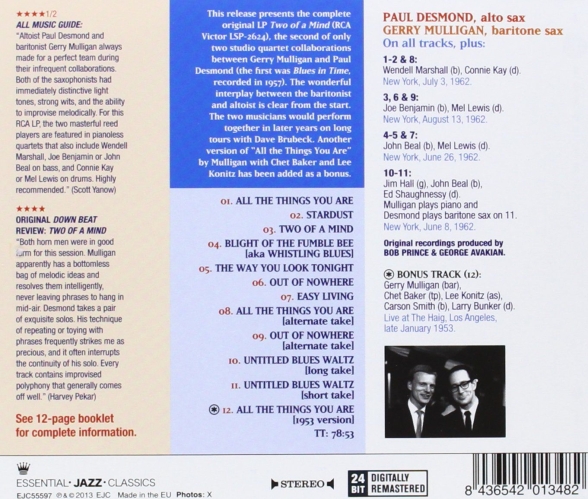Paul Desmond: Two Of A Mind + 1 Bonus Track - CD Foto #2