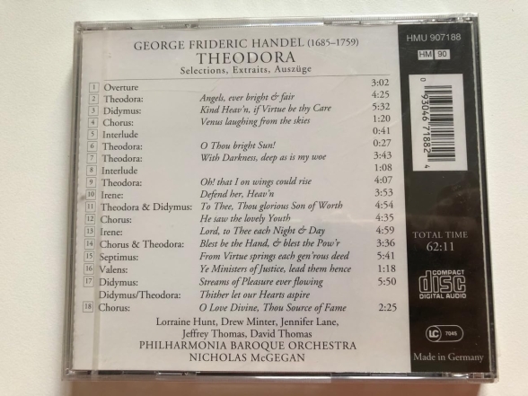 Nicholas McGegan: Handel: Theodora - CD Foto #2