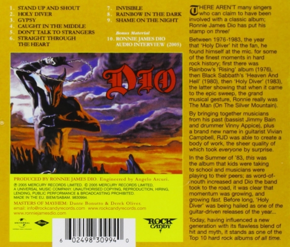 Dio: Holy Diver (Remastered) - CD Foto #2