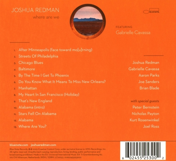 Joshua Redman: Where Are We - CD Foto #2