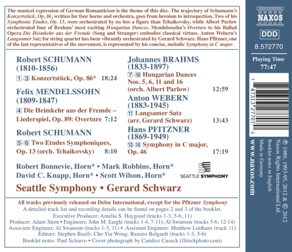 Gerard Schwarz, Seattle Symphony Orchestra: Pfitzner: Symphony in C major - CD Foto #2