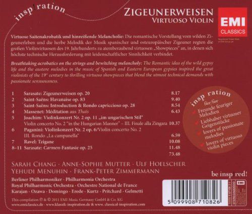 Sarah Chang, Christian Tetzlaff, Yehudi Menuhin, Ulf Hoelscher, Frank Peter Zimmermann: Zigeunerweisen - Virtuoso Violin - CD Foto #2