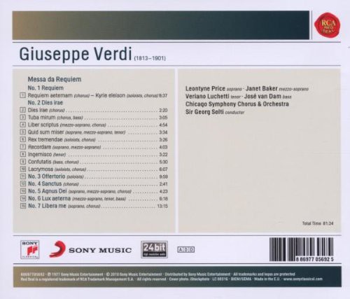 Sir Georg Solti, Chicago Symphony Orchestra, Chicago Symphony Chorus: Verdi: Requiem - CD Foto #2