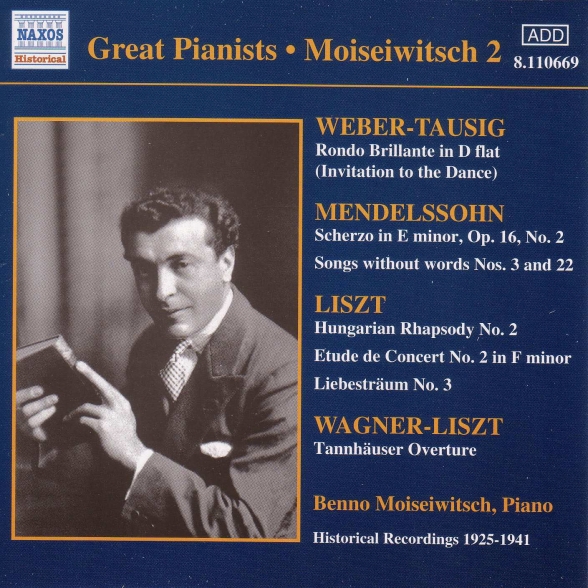 Benno Moiseiwitsch: Moiseiwitsch, Benno: Moiseiwitsch, Vol. 2 (1925-1941) - CD Foto #1